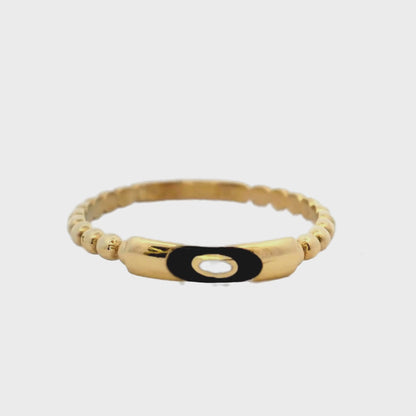 Bague empilable « Mal de Ojo » en or jaune 10 carats