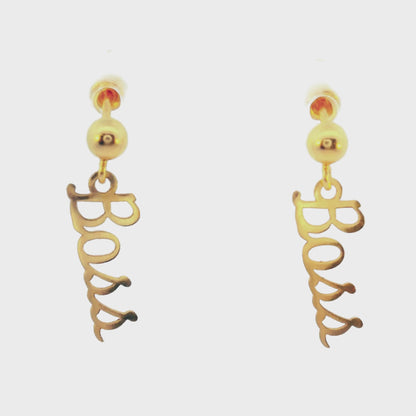 14K Yellow Gold "Boss" Earrings