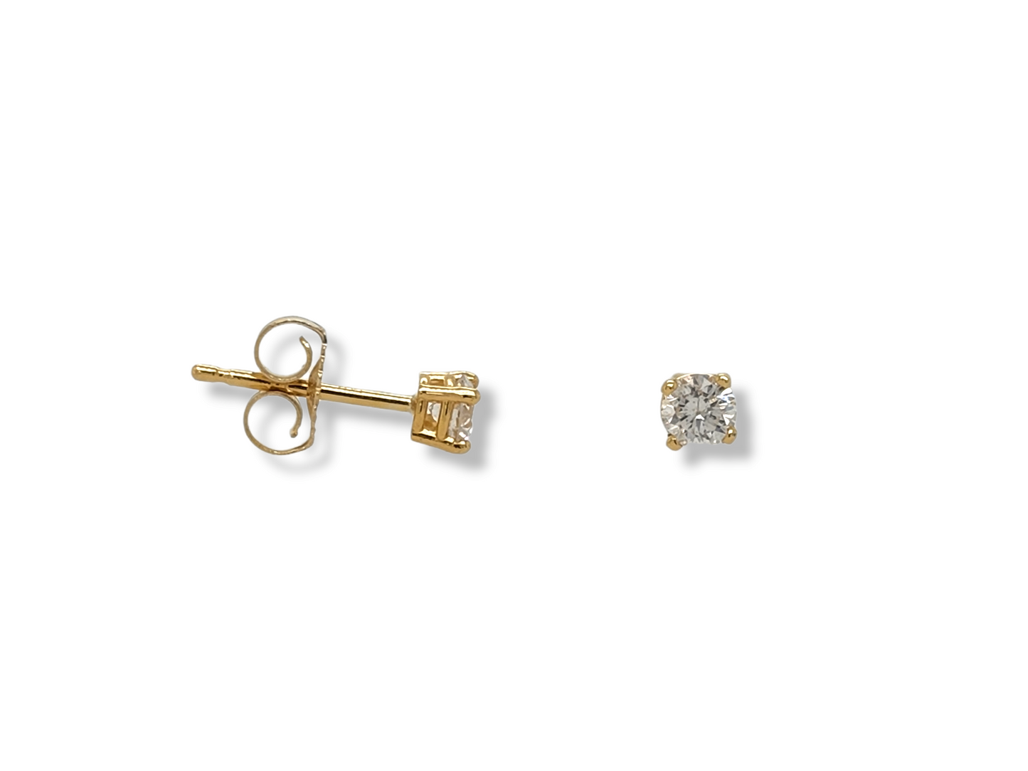 Pendientes de oro amarillo de 14 quilates y diamantes de 1/4 quilate