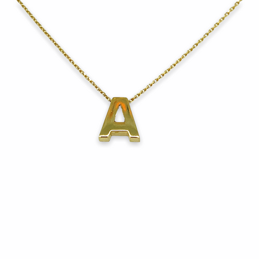 Collier en or 14 carats avec micro-lettres initiales