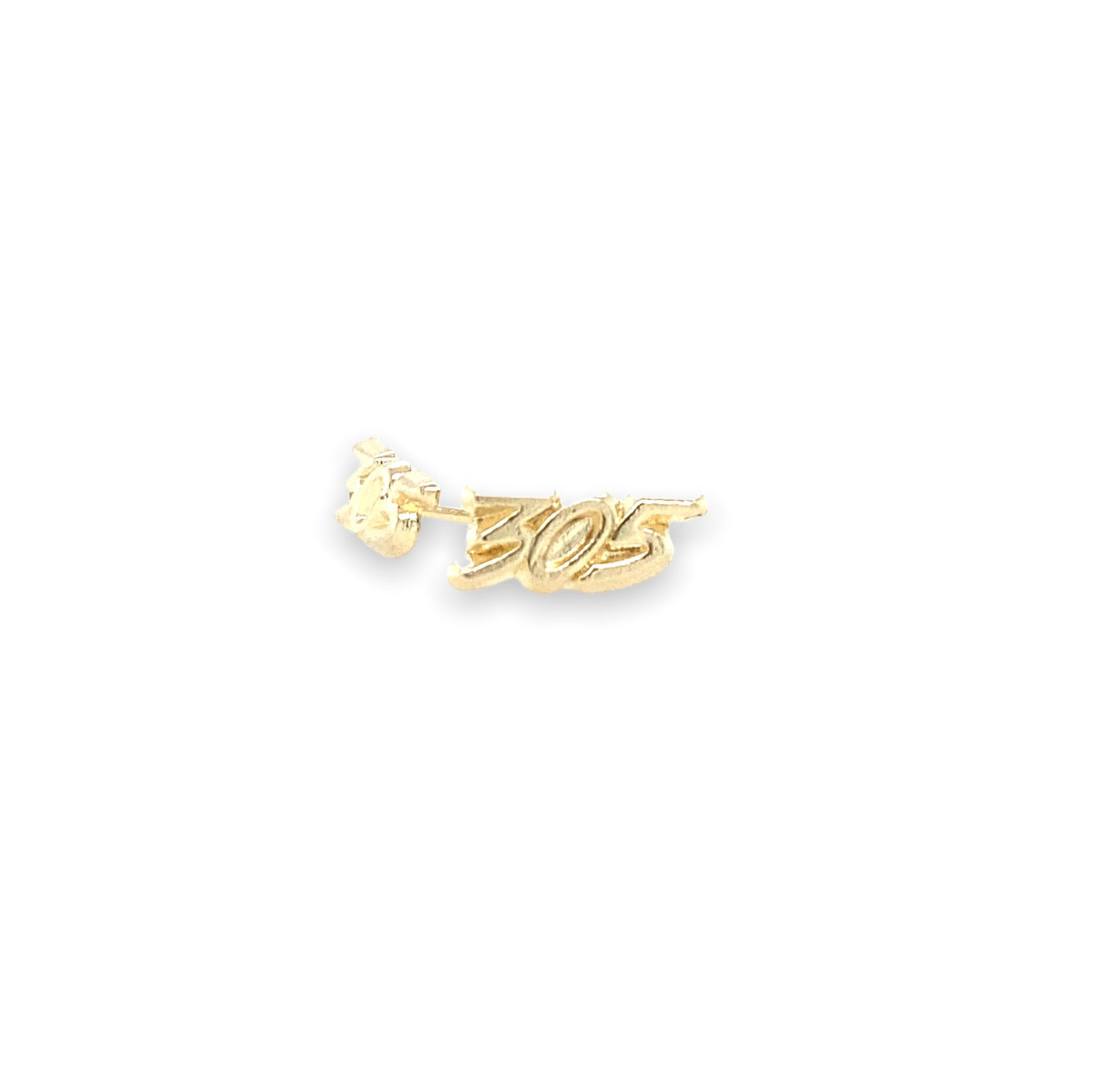 14K Yellow Gold "305" Stud Earrings